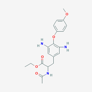 molecular formula C20H25N3O5 B3267035 Ethyl 2-acetamido-3-(3,5-diamino-4-(4-methoxyphenoxy)phenyl)propanoate CAS No. 440667-78-7