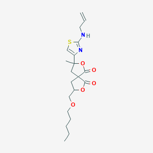 molecular formula C20H28N2O5S B326720 3-[2-(Allylamino)-1,3-thiazol-4-yl]-3-methyl-8-[(pentyloxy)methyl]-2,7-dioxaspiro[4.4]nonane-1,6-dione 