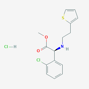molecular formula C₁₅H₁₇Cl₂NO₂S B032673 (S)-2-(2-氯苯基)-2-((2-(噻吩-2-基)乙基)氨基)乙酸甲酯盐酸盐 CAS No. 141109-19-5