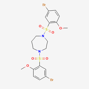 molecular formula C19H22Br2N2O6S2 B3267316 1,4-Bis[(5-bromo-2-methoxyphenyl)sulfonyl]-1,4-diazepane CAS No. 447410-66-4