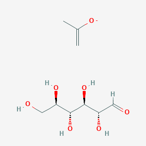 molecular formula C9H17O7- B3267381 (2R,3R,4R,5R)-2,3,4,5,6-Pentahydroxyhexanal;prop-1-en-2-olate CAS No. 4495-04-9