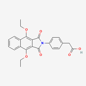 molecular formula C24H21NO6 B3267393 2-(4-(4,9-Diethoxy-1,3-dioxo-1H-benzo[f]isoindol-2(3H)-yl)phenyl)acetic acid CAS No. 449764-07-2