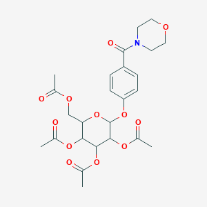 molecular formula C25H31NO12 B326741 3,5-bis(acetyloxy)-2-[(acetyloxy)methyl]-6-[4-(4-morpholinylcarbonyl)phenoxy]tetrahydro-2H-pyran-4-yl acetate 
