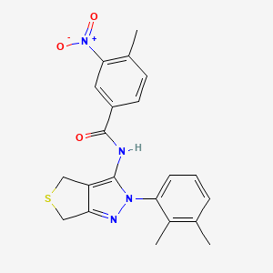 molecular formula C21H20N4O3S B3267411 N-[2-(2,3-dimethylphenyl)-4,6-dihydrothieno[3,4-c]pyrazol-3-yl]-4-methyl-3-nitrobenzamide CAS No. 450344-19-1