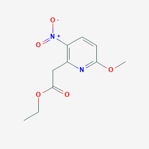 molecular formula C10H12N2O5 B3267412 Ethyl 2-(6-methoxy-3-nitropyridin-2-yl)acetate CAS No. 450357-78-5