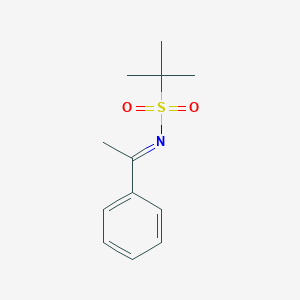 molecular formula C12H17NO2S B3267421 N-(1-phenylethylidene)-tert-butanesulfonamide CAS No. 450368-91-9
