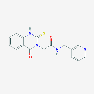 molecular formula C16H14N4O2S B3267450 2-(4-oxo-2-sulfanylidene-1H-quinazolin-3-yl)-N-(pyridin-3-ylmethyl)acetamide CAS No. 451465-83-1