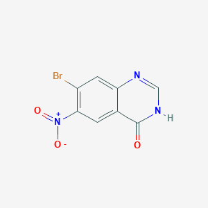 molecular formula C8H4BrN3O3 B3267455 7-Bromo-6-nitroquinazolin-4(3H)-one CAS No. 451494-34-1