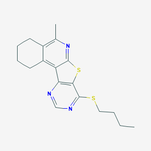 molecular formula C18H21N3S2 B326747 8-(Butylsulfanyl)-5-methyl-1,2,3,4-tetrahydropyrimido[4',5':4,5]thieno[2,3-c]isoquinoline 