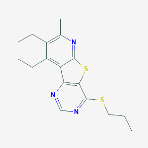 molecular formula C17H19N3S2 B326748 5-Methyl-8-(propylsulfanyl)-1,2,3,4-tetrahydropyrimido[4',5':4,5]thieno[2,3-c]isoquinoline 