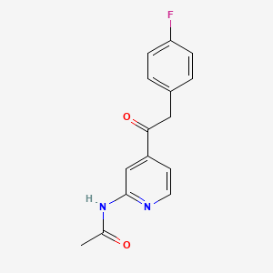 2-(4-Fluorophenyl)-1-(2-acetamido-4-pyridyl)ethanone