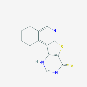 molecular formula C14H13N3S2 B326750 8-Methyl-11-thia-9,14,16-triazatetracyclo[8.7.0.02,7.012,17]heptadeca-1,7,9,12(17),14-pentaene-13-thione 