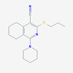 molecular formula C18H25N3S B326754 1-Piperidin-1-yl-3-(propylsulfanyl)-5,6,7,8-tetrahydroisoquinoline-4-carbonitrile 