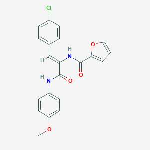 molecular formula C21H17ClN2O4 B326757 N-{2-(4-chlorophenyl)-1-[(4-methoxyanilino)carbonyl]vinyl}-2-furamide 