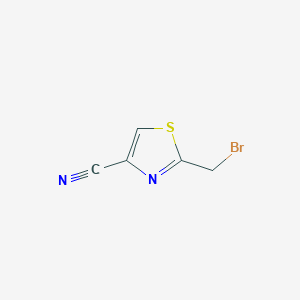 molecular formula C5H3BrN2S B3267579 4-噻唑甲腈，2-(溴甲基)- CAS No. 454483-81-9