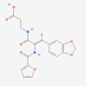 molecular formula C18H16N2O7 B326761 N-[3-(1,3-benzodioxol-5-yl)-2-(2-furoylamino)acryloyl]-beta-alanine 
