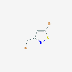 molecular formula C4H3Br2NS B3267615 Isothiazole, 5-bromo-3-(bromomethyl)- CAS No. 4576-94-7
