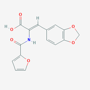 molecular formula C15H11NO6 B326763 3-(1,3-Benzodioxol-5-yl)-2-(2-furoylamino)acrylic acid 