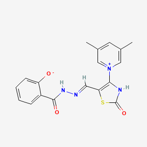 (E)-4-(3,5-dimethylpyridin-1-ium-1-yl)-5-((2-(2-hydroxybenzoyl)hydrazono)methyl)-2-oxothiazol-3-ide