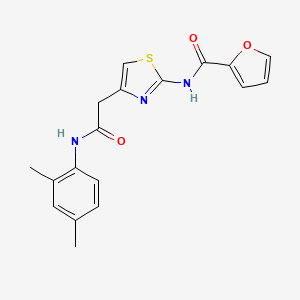 molecular formula C18H17N3O3S B3267687 N-(4-{[(2,4-dimethylphenyl)carbamoyl]methyl}-1,3-thiazol-2-yl)furan-2-carboxamide CAS No. 460734-48-9