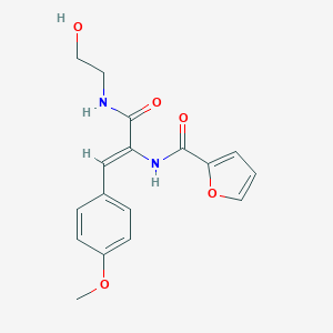 molecular formula C17H18N2O5 B326770 N-[1-{[(2-hydroxyethyl)amino]carbonyl}-2-(4-methoxyphenyl)vinyl]-2-furamide 