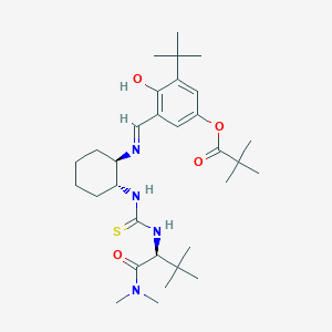 3-{(E)-[((1R,2R)-2-{[({(1S)-1-[(dimethylamino)carbonyl]-2,2-dimethylpropyl}amino)carbonothioyl]amino}cyclohexyl)imino]methyl}-5-(1,1-dimethylethyl)-4-hydroxyphenyl 2,2-dimethylpropanoate