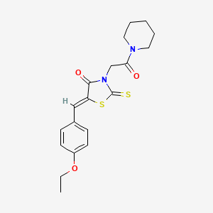 molecular formula C19H22N2O3S2 B3267743 (Z)-5-(4-ethoxybenzylidene)-3-(2-oxo-2-(piperidin-1-yl)ethyl)-2-thioxothiazolidin-4-one CAS No. 463319-45-1