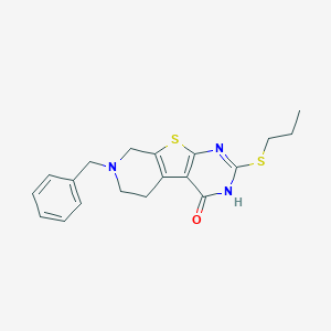 molecular formula C19H21N3OS2 B326776 7-benzyl-2-(propylsulfanyl)-5,6,7,8-tetrahydropyrido[4',3':4,5]thieno[2,3-d]pyrimidin-4(3H)-one 