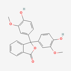 molecular formula C22H18O6 B3267780 3,3-Bis(4-hydroxy-3-methoxyphenyl)isobenzofuran-1(3H)-one CAS No. 467-25-4
