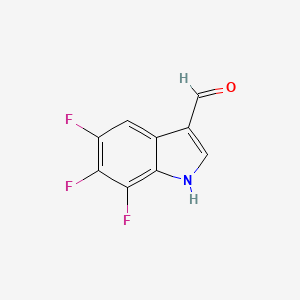 molecular formula C9H4F3NO B3267818 5,6,7-trifluoro-1H-indole-3-carbaldehyde CAS No. 467457-03-0