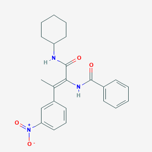 molecular formula C23H25N3O4 B326791 N-(1-[(cyclohexylamino)carbonyl]-2-{3-nitrophenyl}-1-propenyl)benzamide 