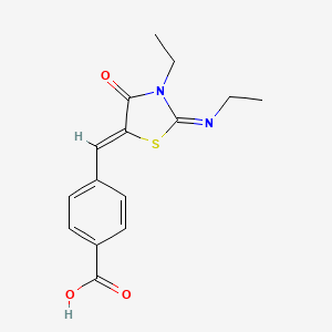 molecular formula C15H16N2O3S B3267916 4-((Z)-((Z)-3-ethyl-2-(ethylimino)-4-oxothiazolidin-5-ylidene)methyl)benzoic acid CAS No. 472997-82-3
