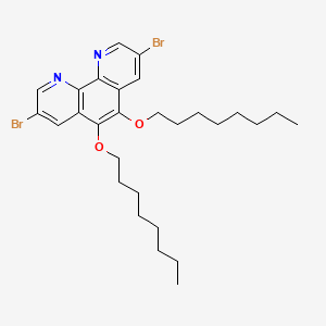 molecular formula C28H38Br2N2O2 B3267928 3,8-Dibromo-5,6-bis(octyloxy)-1,10-phenanthroline CAS No. 473255-19-5