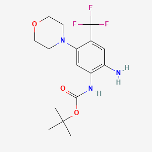 molecular formula C16H22F3N3O3 B3267952 tert-Butyl (2-amino-5-morpholino-4-(trifluoromethyl)phenyl)carbamate CAS No. 473537-64-3