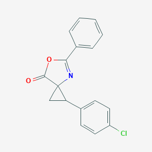 molecular formula C17H12ClNO2 B326796 1-(4-Chlorophenyl)-5-phenyl-6-oxa-4-azaspiro[2.4]hept-4-en-7-one 