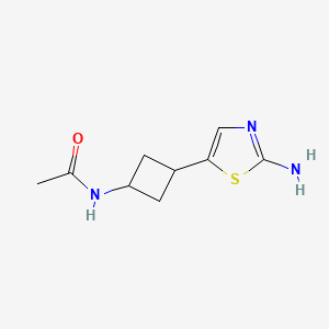 molecular formula C9H13N3OS B3268019 Acetamide, N-[3-(2-amino-5-thiazolyl)cyclobutyl]- CAS No. 474461-22-8