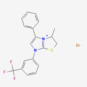 3-Methyl-5-phenyl-7-(3-(trifluoromethyl)phenyl)-2,3-dihydroimidazo[2,1-b]thiazol-7-ium bromide