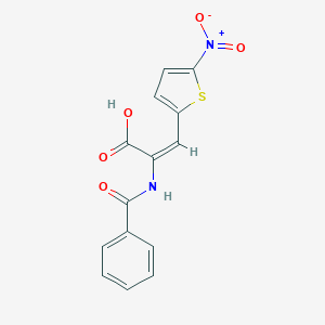 molecular formula C14H10N2O5S B326804 2-(Benzoylamino)-3-{5-nitro-2-thienyl}acrylic acid 