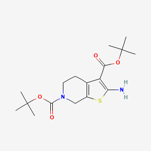 molecular formula C17H26N2O4S B3268058 2-Amino-4,7-dihydro-5H-thieno[2,3-c]pyridine-3,6-dicarboxylic acid di-tert-butyl ester CAS No. 474843-69-1