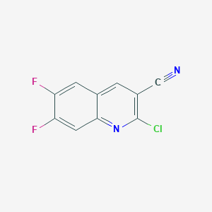 molecular formula C10H3ClF2N2 B3268080 3-Quinolinecarbonitrile, 2-chloro-6,7-difluoro- CAS No. 475106-44-6