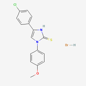 molecular formula C16H14BrClN2OS B3268090 4-(4-chlorophenyl)-1-(4-methoxyphenyl)-1H-imidazole-2(3H)-thione hydrobromide CAS No. 475158-08-8