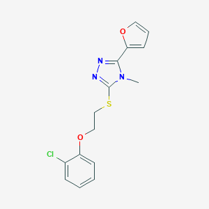 molecular formula C15H14ClN3O2S B326814 3-{[2-(2-chlorophenoxy)ethyl]sulfanyl}-5-(furan-2-yl)-4-methyl-4H-1,2,4-triazole 