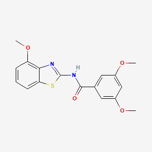 molecular formula C17H16N2O4S B3268140 3,5-dimethoxy-N-(4-methoxybenzo[d]thiazol-2-yl)benzamide CAS No. 476276-58-1