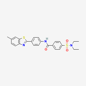 molecular formula C25H25N3O3S2 B3268146 4-(N,N-diethylsulfamoyl)-N-(4-(6-methylbenzo[d]thiazol-2-yl)phenyl)benzamide CAS No. 476276-67-2