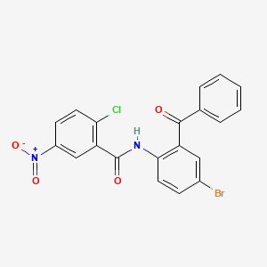 molecular formula C20H12BrClN2O4 B3268153 N-(2-benzoyl-4-bromophenyl)-2-chloro-5-nitrobenzamide CAS No. 476277-05-1