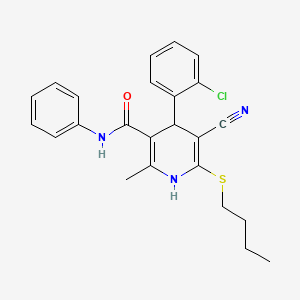 molecular formula C24H24ClN3OS B3268163 6-(butylsulfanyl)-4-(2-chlorophenyl)-5-cyano-2-methyl-N-phenyl-1,4-dihydropyridine-3-carboxamide CAS No. 476305-69-8