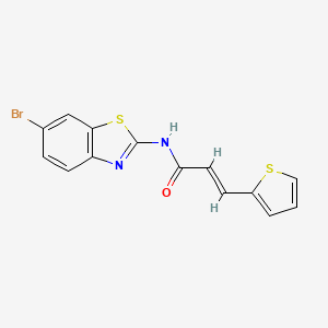 molecular formula C14H9BrN2OS2 B3268172 (E)-N-(6-bromobenzo[d]thiazol-2-yl)-3-(thiophen-2-yl)acrylamide CAS No. 476307-91-2
