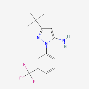molecular formula C14H16F3N3 B3268217 3-(叔丁基)-1-(3-(三氟甲基)苯基)-1H-吡唑-5-胺 CAS No. 476637-07-7