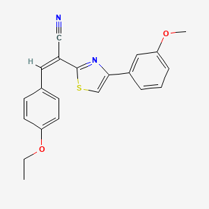 molecular formula C21H18N2O2S B3268220 (Z)-3-(4-ethoxyphenyl)-2-(4-(3-methoxyphenyl)thiazol-2-yl)acrylonitrile CAS No. 476669-27-9
