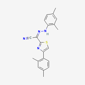 molecular formula C21H20N4S B3268253 (Z)-N,4-bis(2,4-dimethylphenyl)-1,3-thiazole-2-carbohydrazonoyl cyanide CAS No. 477285-53-3